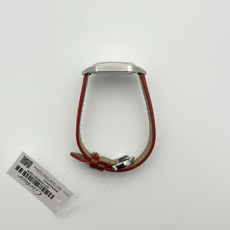 F1공장 까르띠에 산토스 뒤몽 27.5 스틸 실버다이얼 레드가죽스트랩 Santos Dumont 27.5mm IWSF Best Edition Silver Dial on Red Leather Strap Quartz 출고 전 실물 검수사진 6