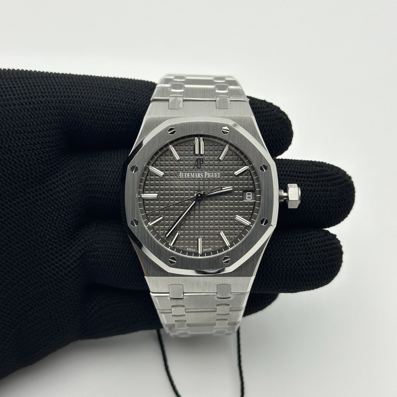 ZF공장 오데마피게 로얄오크 15500 그레이다이얼 브레이슬릿 Royal Oak 41mm 15500 SS/SS Grey ZF V3 A4302 출고 전 실물 검수사진 1