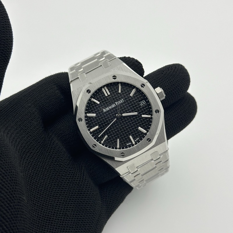 ZF공장 오데마피게 로얄오크 15500 블랙다이얼 브레이슬릿 Royal Oak 41mm 15500 SS/SS Black ZF V3 A4302 출고 전 실물 검수사진 4