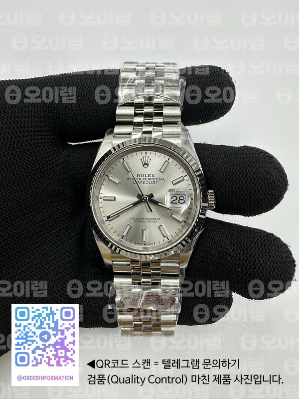 Clean공장 롤렉스 데이저스트 36 스틸 실버다이얼 플루티드베젤 쥬빌레브레이슬릿 DateJust 36 126234 Clean 1:1 Best Edition 904L Steel Silver Stick Dial on Jubilee Bracelet VR3235 클린공장