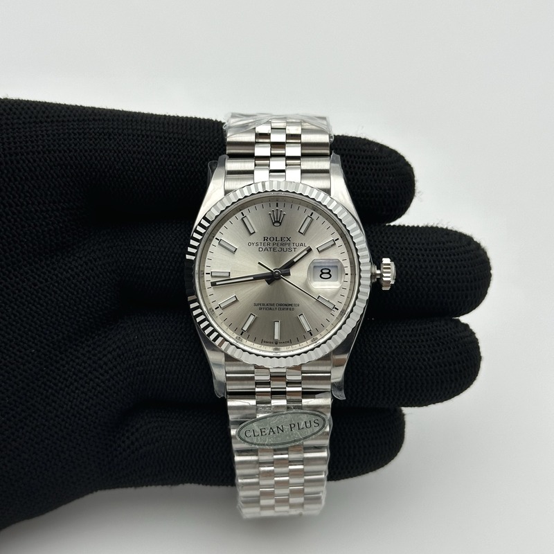 Clean공장 롤렉스 데이저스트 36 스틸 실버다이얼 플루티드베젤 쥬빌레브레이슬릿 DateJust 36 126234 Clean 1:1 Best Edition 904L Steel Silver Stick Dial on Jubilee Bracelet VR3235 클린공장 출고 전 실물 검수사진 1