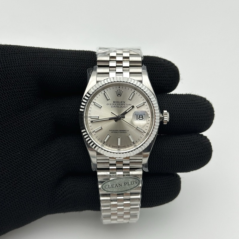 Clean공장 롤렉스 데이저스트 36 스틸 실버다이얼 플루티드베젤 쥬빌레브레이슬릿 DateJust 36 126234 Clean 1:1 Best Edition 904L Steel Silver Stick Dial on Jubilee Bracelet VR3235 클린공장 출고 전 실물 검수사진 2