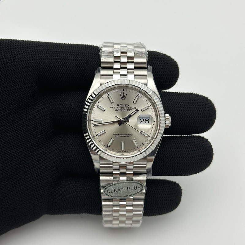 Clean공장 롤렉스 데이저스트 36 스틸 실버다이얼 플루티드베젤 쥬빌레브레이슬릿 DateJust 36 126234 Clean 1:1 Best Edition 904L Steel Silver Stick Dial on Jubilee Bracelet VR3235 클린공장 출고 전 실물 검수사진 3