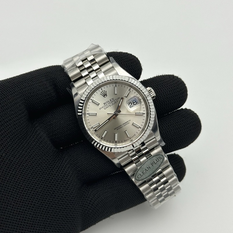 Clean공장 롤렉스 데이저스트 36 스틸 실버다이얼 플루티드베젤 쥬빌레브레이슬릿 DateJust 36 126234 Clean 1:1 Best Edition 904L Steel Silver Stick Dial on Jubilee Bracelet VR3235 클린공장 출고 전 실물 검수사진 4
