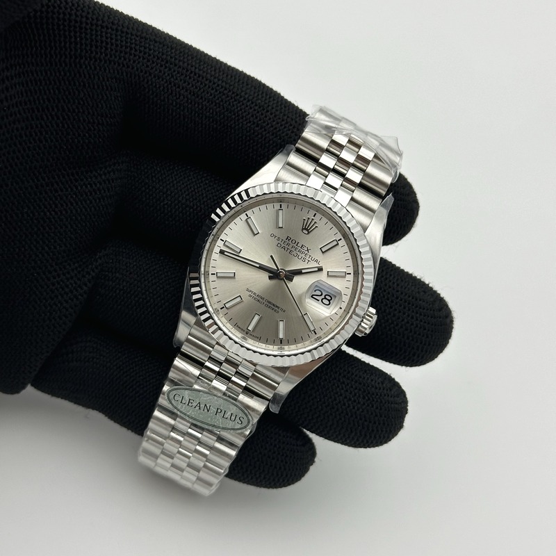 Clean공장 롤렉스 데이저스트 36 스틸 실버다이얼 플루티드베젤 쥬빌레브레이슬릿 DateJust 36 126234 Clean 1:1 Best Edition 904L Steel Silver Stick Dial on Jubilee Bracelet VR3235 클린공장 출고 전 실물 검수사진 5