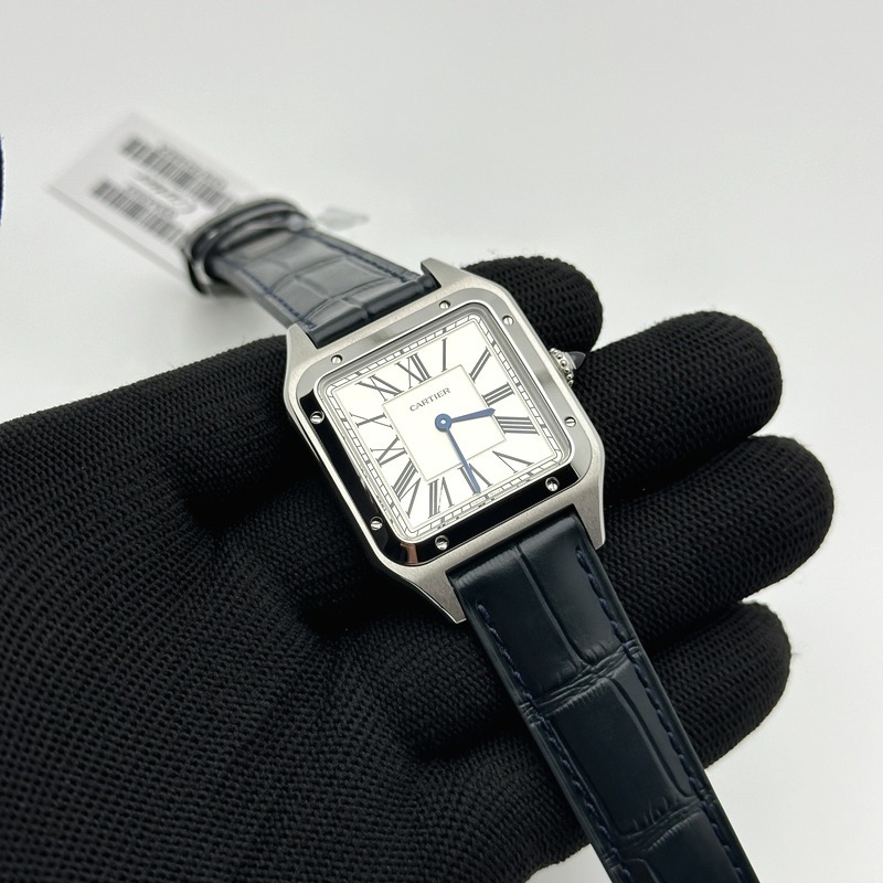 F1공장 까르띠에 산토스 뒤몽 43.5mm 실버다이얼 블루가죽스트랩 Santos Dumont 43.5mm SS F1F Best Edition Silver Dial on Blue Leather Strap Quartz 출고 전 실물 검수사진 2