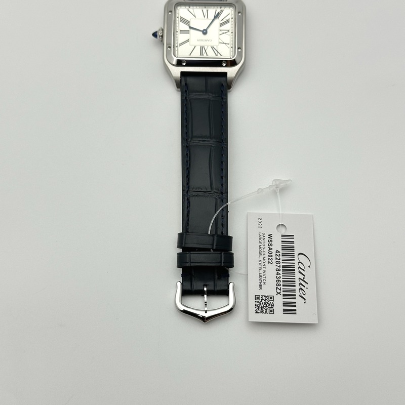 F1공장 까르띠에 산토스 뒤몽 43.5mm 실버다이얼 블루가죽스트랩 Santos Dumont 43.5mm SS F1F Best Edition Silver Dial on Blue Leather Strap Quartz 출고 전 실물 검수사진 8