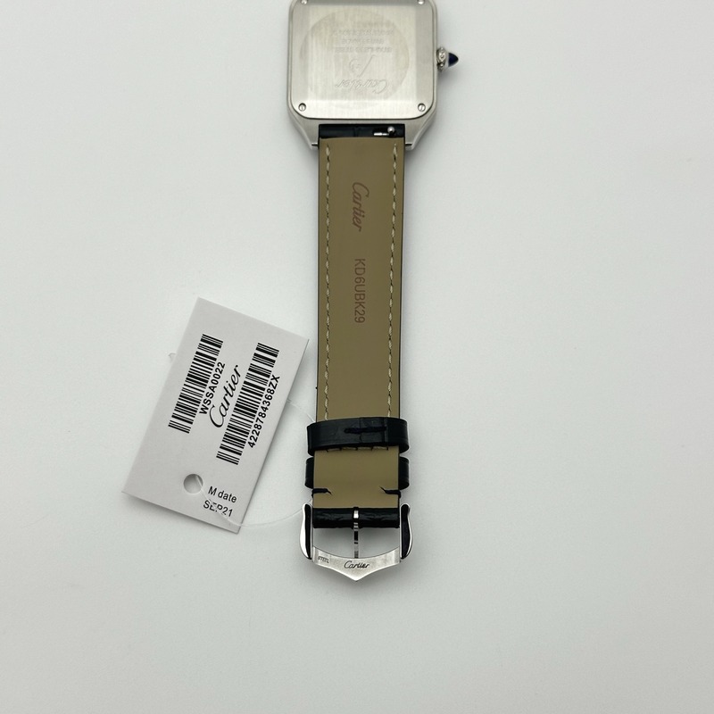 F1공장 까르띠에 산토스 뒤몽 43.5mm 실버다이얼 블루가죽스트랩 Santos Dumont 43.5mm SS F1F Best Edition Silver Dial on Blue Leather Strap Quartz 출고 전 실물 검수사진 9