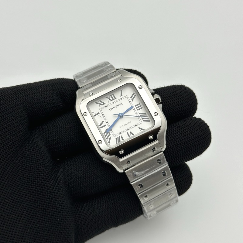 BV공장 까르띠에 산토스 2018 미디움 스틸 화이트다이얼 스마트링크브레이슬릿 Santos De Cartier 35mm SS/SS Wht BVF MY9039 출고 전 실물 검수사진 2