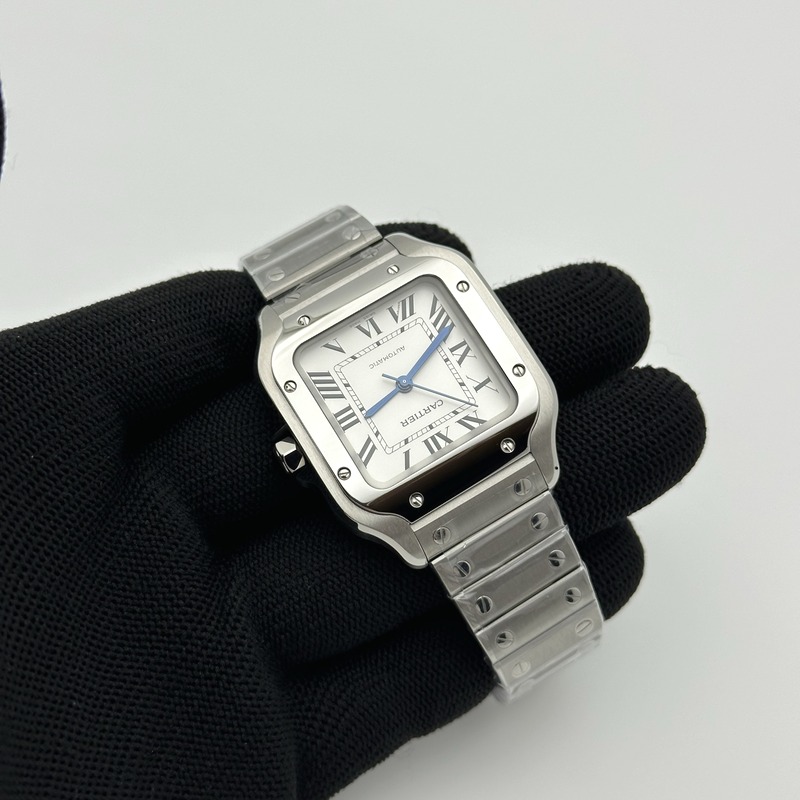 BV공장 까르띠에 산토스 2018 미디움 스틸 화이트다이얼 스마트링크브레이슬릿 Santos De Cartier 35mm SS/SS Wht BVF MY9039 출고 전 실물 검수사진 4
