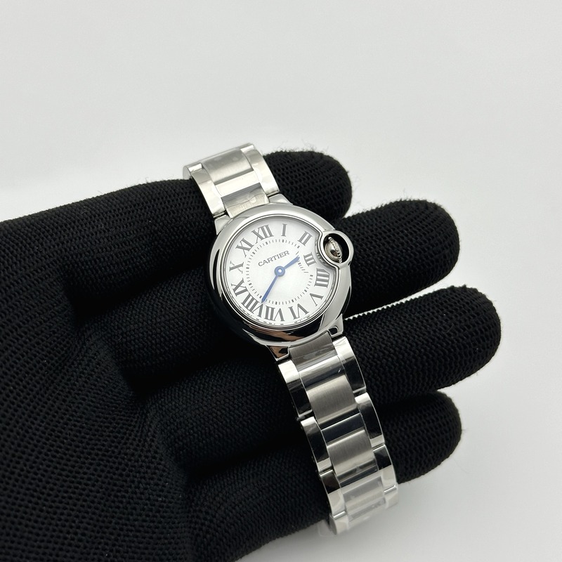 AF공장 까르띠에 발롱블루 28mm 화이트다이얼 브레이슬릿 Ballon Bleu Ladies 28mm SS AF 1:1 Best Edition White Dial Bezel on SS Bracelet Ronda Quartz 출고 전 실물 검수사진 2