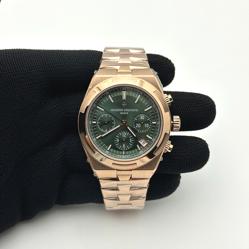 8F공장 바쉐론콘스탄틴 오버시즈 5500V 로즈골드금통 그린다이얼 브레이슬릿 Overseas 5500V Chrono RG 8F 1:1 Best Edition Green Dial on RG Bracelet A5200 출고 전 실물 검수사진 2