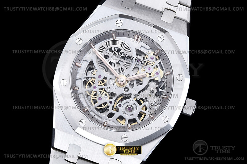 ZF공장 오데마피게 로얄오크 16204 스틸 엑스트라씬 오픈워크 스켈레톤다이얼 브레이슬릿 Royal Oak Jumbo Extra Thin 16204 SS/SS Skele Z A7124