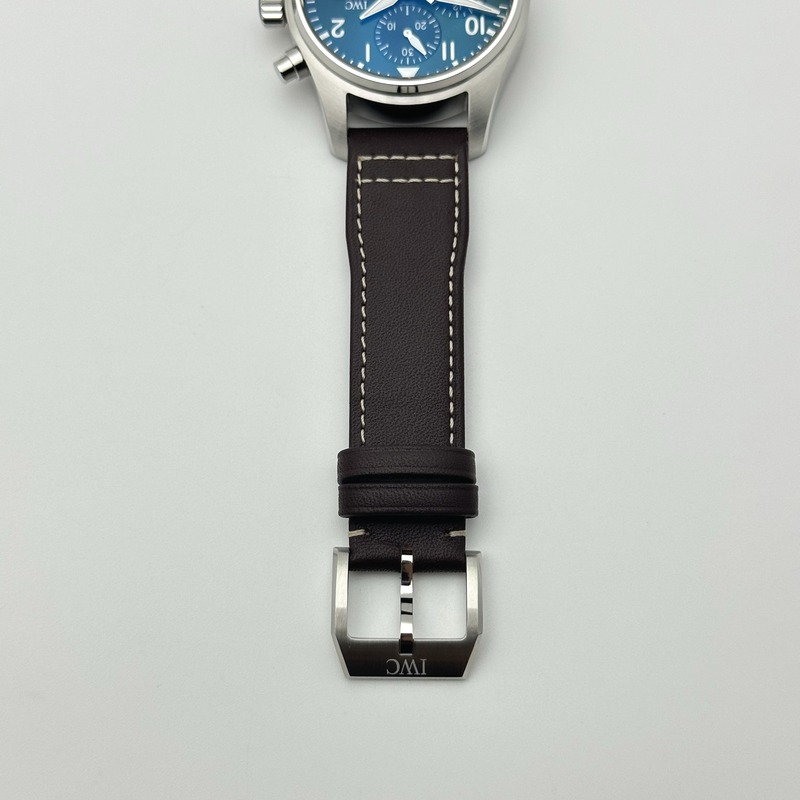 APS공장 IWC 파일럿 크로노그래프 388101 그린다이얼 브라운가죽스트랩 출고 전 실물 검수사진 8