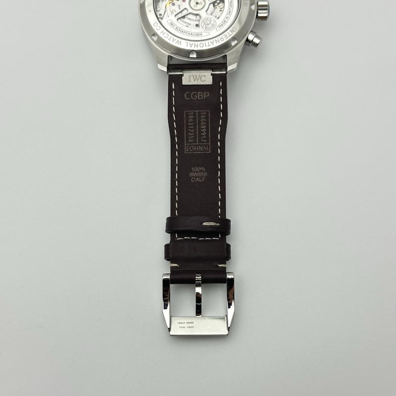APS공장 IWC 파일럿 크로노그래프 388101 그린다이얼 브라운가죽스트랩 출고 전 실물 검수사진 9