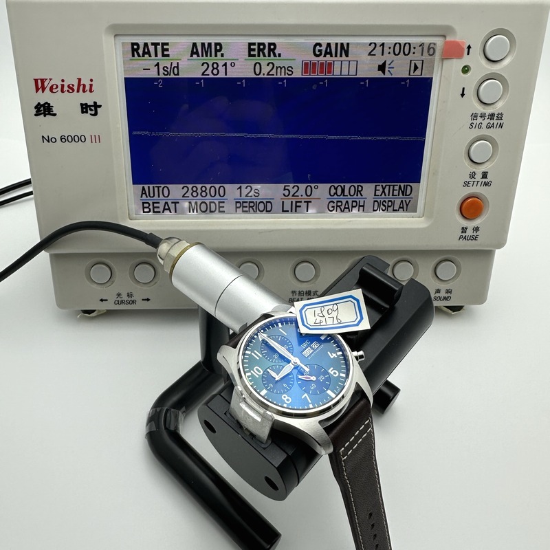 APS공장 IWC 파일럿 크로노그래프 388101 그린다이얼 브라운가죽스트랩 출고 전 실물 검수사진 14