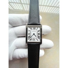 국내배송!! AF공장 까르띠에 탱크솔로 27MM 스틸 화이트다이얼 블랙소가죽스트랩 (고유번호 7A186)