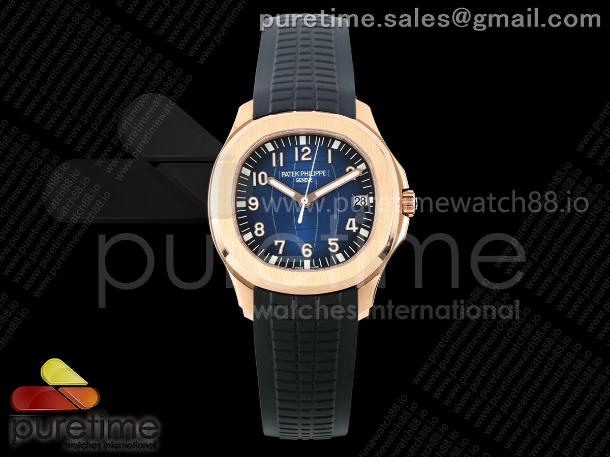 DD공장 파텍필립 아쿠아넛 5167 로즈골드금통 블루다이얼 블랙러버스트랩 텅스텐 Aquanaut 5167 RG DDF 1:1 Best Edition Blue Dial on Blue Rubber Strap DD330 Super Clone (Weighted)