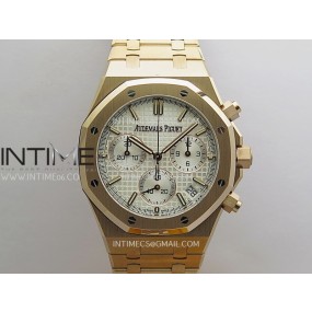 DD공장 오데마피게 로얄오크 크로노그래프 로즈골드금통 화이트다이얼 브레이슬릿 텅스텐 Royal Oak Chrono 26240 RG Gain Weight V2 DDF 1:1 Best Edition Silver Dial RG Bracelet Super Clone DD4401 (SW Dial)